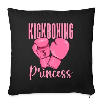 Kickboxing Princess Kickboxer Boxing Fighter Fight - Sofa pillowcase 17,3'' x 17,3'' (45 x 45 cm) - black - Front