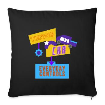 Tuning-Auto, alltägliche Kontrollen - Sofakissenbezug 45 x 45 cm - Schwarz - Vorne