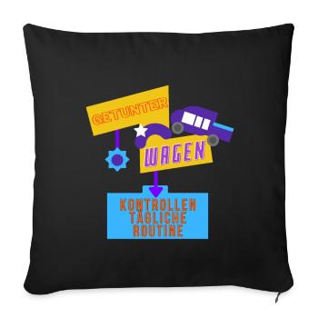 Kontrollen tägliche Routine - Sofakissenbezug 45 x 45 cm - Schwarz - Vorne