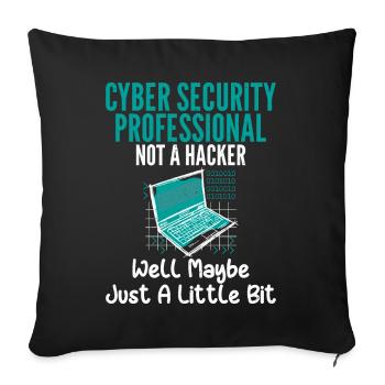 Un professionnel de la cybersécurité n’est pas un expert en piratage - Housse de coussin décorative 45 x 45 cm - noir - Devant
