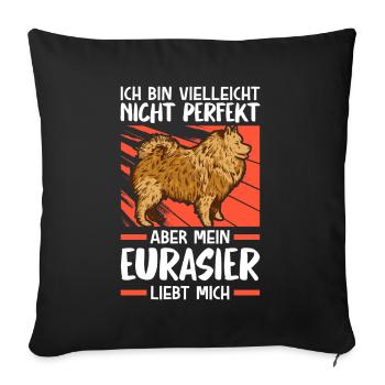 Mein Eurasier liebt mich Eurasian Dog - Sofakissenbezug 45 x 45 cm - Schwarz - Vorne