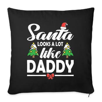 Le Père Noël ressemble beaucoup à papa Noël Noël - Housse de coussin décorative 45 x 45 cm - noir - Devant