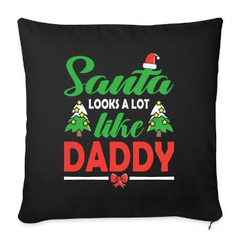 Le Père Noël ressemble beaucoup à papa Noël Noël - Housse de coussin décorative 45 x 45 cm - noir - Devant