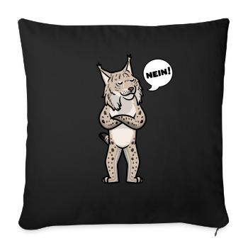 Sture Luchse Luchs Katze Mit Sonnenbrille Lustig - Sofakissenbezug 45 x 45 cm - Schwarz - Vorne