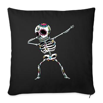 Dabbing Sugar Skull Skeleton Dia De Los Muertos - Sofa pillowcase 17,3'' x 17,3'' (45 x 45 cm) - black - Front