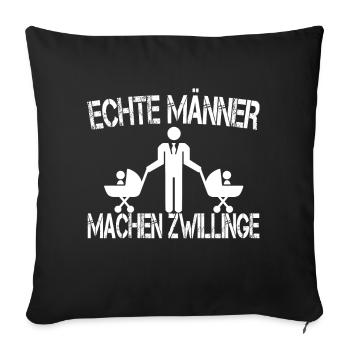 Werdender Papa von Zwillingen Mama Schwanger - Sofakissenbezug 45 x 45 cm - Schwarz - Vorne