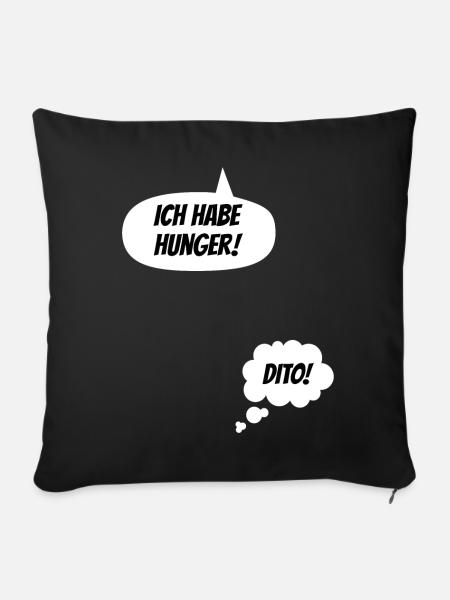 Ich habe Hunger Lustige Schwangerschaft Verkünden - Sofakissenbezug 45 x 45 cm - Schwarz