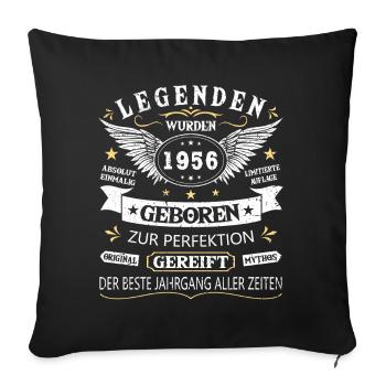 Legenden 1956 Geboren Geschenk Jahrgang 1956 - Sofakissenbezug 45 x 45 cm - Schwarz - Vorne