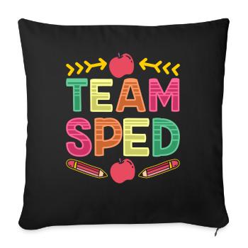 Équipe Éducation de l’enfance en difficulté Éducation de l’enfance en difficulté Enseignante - Housse de coussin décorative 45 x 45 cm - noir - Devant