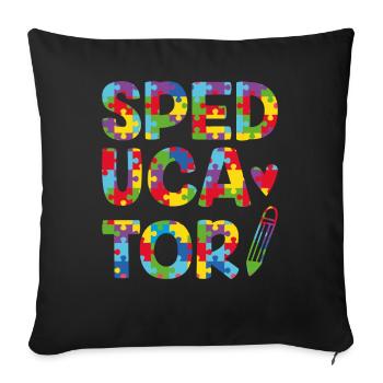 Speducator Enseignant en éducation spécialisée En éducation spécialisée - Housse de coussin décorative 45 x 45 cm - noir - Devant