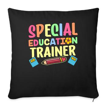 Formateur en éducation de l’enfance en difficulté Enseignant en éducation de l’enfance en difficulté - Housse de coussin décorative 45 x 45 cm - noir - Devant