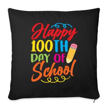 Happy 100 School Day Sweet 100 Days Team - Sofa pillowcase 17,3'' x 17,3'' (45 x 45 cm) - black - Front
