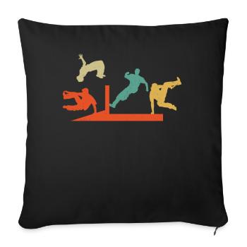 Parkour Free Running Traceur Retro - Sofa pillowcase 17,3'' x 17,3'' (45 x 45 cm) - black - Front