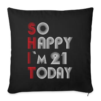 21 Anniversaire - Housse de coussin décorative 45 x 45 cm - noir - Devant