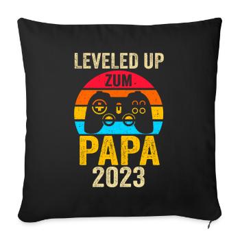 Vater 2023 Schwanger Gamer Zocker Gaming Papa - Sofakissenbezug 45 x 45 cm - Schwarz - Vorne