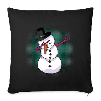 Dabbing Schneeman Cadeau chemise de couchage de Noël - Housse de coussin décorative 45 x 45 cm - noir - Devant