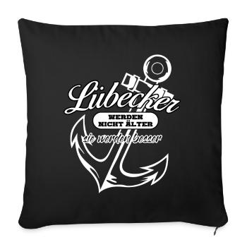 Lübeck Anchor Lübecker - Housse de coussin décorative 45 x 45 cm - noir - Devant
