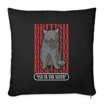British Shorthair Dad Cats Cat Dad Gift - Sofa pillowcase 17,3'' x 17,3'' (45 x 45 cm) - black - Front