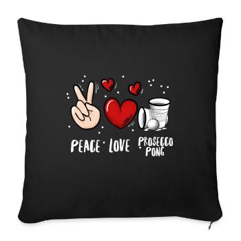 Prosecco Pong Drinking Game - Sofa pillowcase 17,3'' x 17,3'' (45 x 45 cm) - black - Front