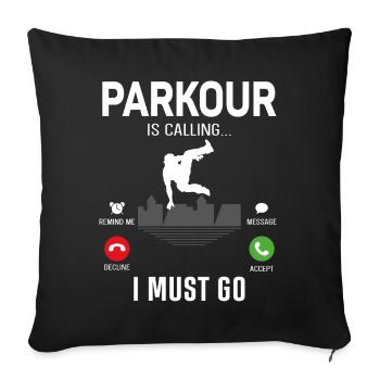 Parkour Free Running Traceur Phone - Sofa pillowcase 17,3'' x 17,3'' (45 x 45 cm) - black - Front