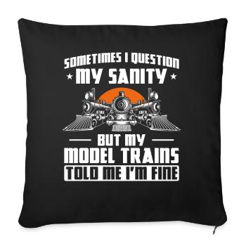 Steam Train Driver Trainspotting - Sofakissenbezug 45 x 45 cm - Schwarz - Vorne