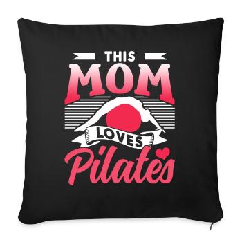 Cette mère aime Pilates MamanMon amant - Housse de coussin décorative 45 x 45 cm - noir - Devant