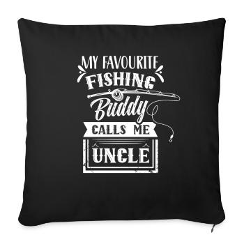 My Favorite Fishing Buddy Calls Me Uncle Fishing - Sofa pillowcase 17,3'' x 17,3'' (45 x 45 cm) - black - Front