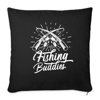 Fishing Friends Angel Friend Fishing Friend Fishing - Sofa pillowcase 17,3'' x 17,3'' (45 x 45 cm) - black - Front