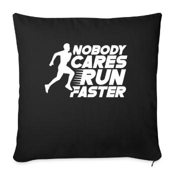 Personne ne se soucie de courir des coureurs rapides - Housse de coussin décorative 45 x 45 cm - noir - Devant