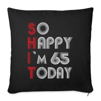 65 ans - Housse de coussin décorative 45 x 45 cm - noir - Devant
