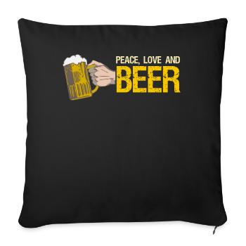 Bière - Housse de coussin décorative 45 x 45 cm - noir - Devant