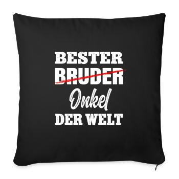 Bester Bruder Onkel - Schwangerschaft Verkünden - Sofakissenbezug 45 x 45 cm - Schwarz - Vorne