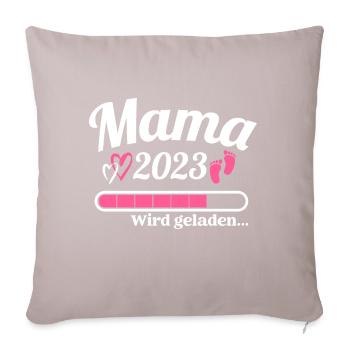 Mama Loading 2023 Lustige Schwangerschaft - Sofakissenbezug 45 x 45 cm - helles Taupe - Vorne