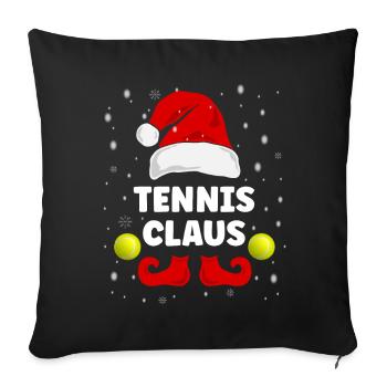 Tennis Claus Noël Tenue Famille Partenaire Look - Housse de coussin décorative 45 x 45 cm - noir - Devant