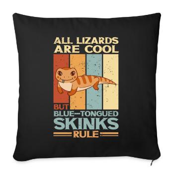 Bluetongued Skink Lizard Blue Tongued Skink Gift - Sofa pillowcase 17,3'' x 17,3'' (45 x 45 cm) - black - Front