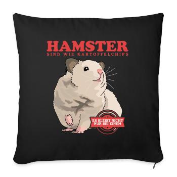 Hamster Golden Hamster | Dwarf Hamster Gift - Sofa pillowcase 17,3'' x 17,3'' (45 x 45 cm) - black - Front