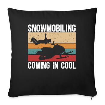 Snowmobile Snowmobile Gift - Sofa pillowcase 17,3'' x 17,3'' (45 x 45 cm) - black - Front