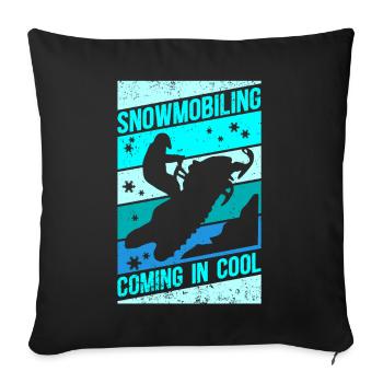 Schneemobil Snowmobile Schneemobilfahrer Geschenk - Sofakissenbezug 45 x 45 cm - Schwarz - Vorne