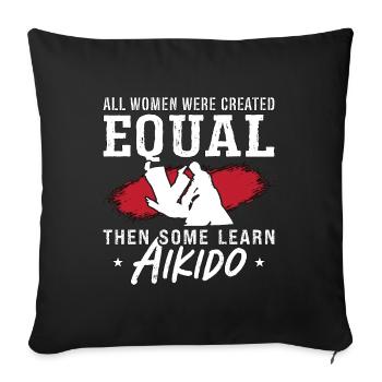 Aïkido Toutes les femmes étaient des combattants d’arts martiaux Samouraï - Housse de coussin décorative 45 x 45 cm - noir - Devant