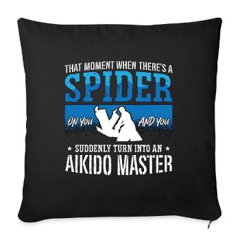 Aikido There's A Spider Fighter Martial Arts Fight - Sofa pillowcase 17,3'' x 17,3'' (45 x 45 cm) - black - Front