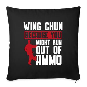 Wing Chun Because You Might Run Combat Fighter - Sofa pillowcase 17,3'' x 17,3'' (45 x 45 cm) - black - Front