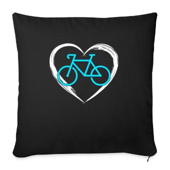 Bike love - Sofa pillowcase 17,3'' x 17,3'' (45 x 45 cm) - black - Front