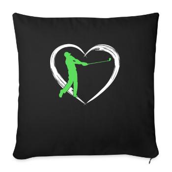 Golf love - Sofa pillowcase 17,3'' x 17,3'' (45 x 45 cm) - black - Front
