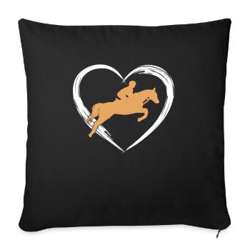 Horse riding love - Sofa pillowcase 17,3'' x 17,3'' (45 x 45 cm) - black - Front