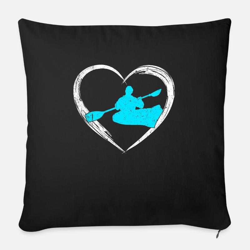 kayak love - Sofakissenbezug 45 x 45 cm - Schwarz
