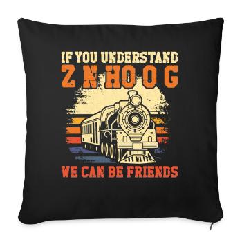 Steam Train Driver Trainspotting - Sofa pillowcase 17,3'' x 17,3'' (45 x 45 cm) - black - Front