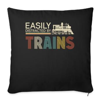 Conducteur de train à vapeur Trainspotting - Housse de coussin décorative 45 x 45 cm - noir - Devant