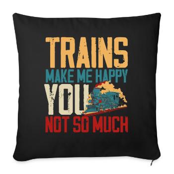 Conducteur de train à vapeur Trainspotting - Housse de coussin décorative 45 x 45 cm - noir - Devant