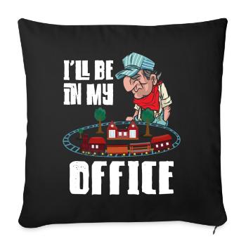 Steam Train Driver Trainspotting - Sofa pillowcase 17,3'' x 17,3'' (45 x 45 cm) - black - Front