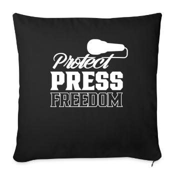 Protects freedom of the press Journalist Press law - Sofa pillowcase 17,3'' x 17,3'' (45 x 45 cm) - black - Front